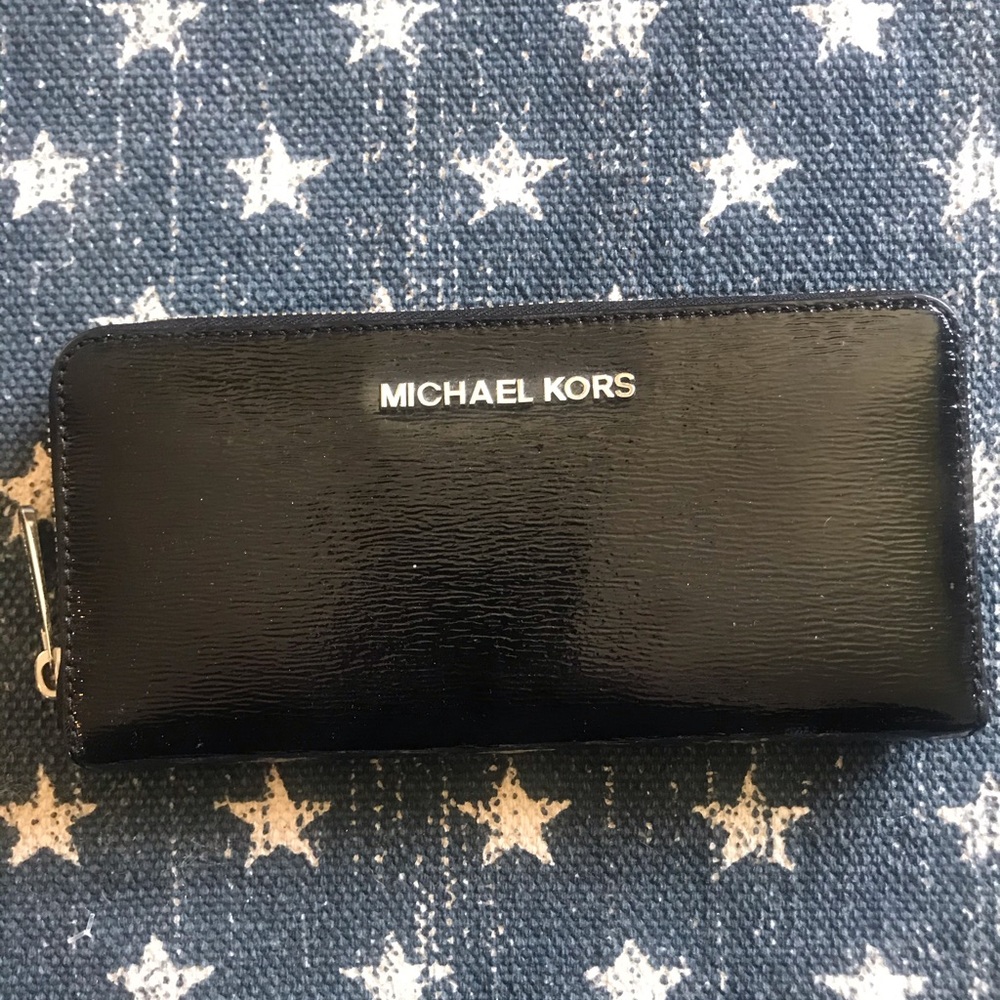Michael Kors Black Patent Leather Wallet